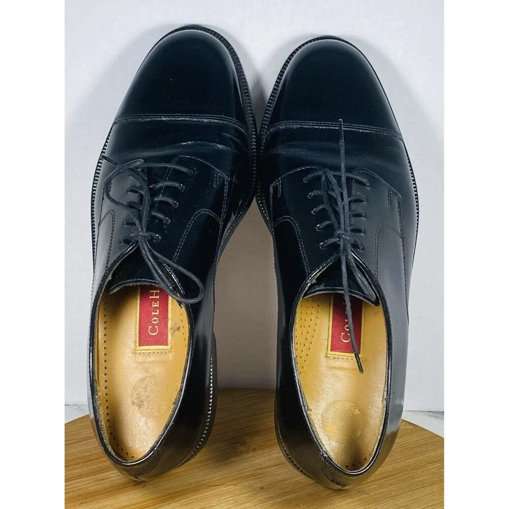 Cole Haan Men’s Caldwell 08330 Black Leather Cap Toe Oxford Shoes Size 8D